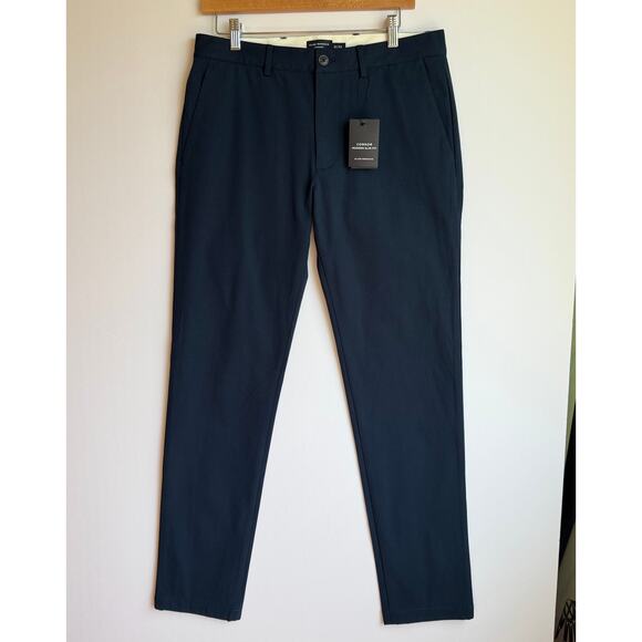 Club Monaco Connor Tech Pant Mens 31X32 Navy Blue Tapered Slim Pants Stretch - Picture 4 of 16
